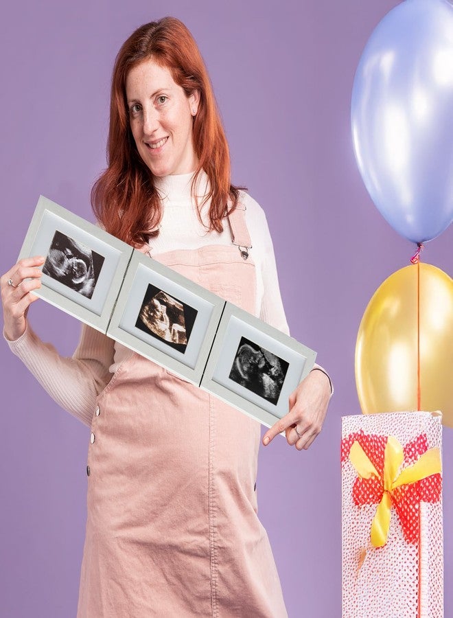 AojSup 5 Folding Sonogram Picture Frame for Expecting Parents- 4.7" × 6.8" Baby Ultrasound Picture Frame Natural Wood Sonogram Pregnancy Frames Baby First Photo Frames for Pregnant Mom Gifts, Nursery Decor - Image 4
